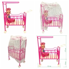 NK один комплект кукол Аксессуары Детская кровать супер милая кровать для маленьких куклы Келли для кукол Барби подарок для девочек любимый дизайн игрушки DZ 2024 - купить недорого