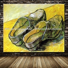 Apair de zuecos de madera de Vincent Van Gogh, pintura al óleo de 100% a mano sobre lienzo, imagen artística de pared para decoración del hogar 2024 - compra barato