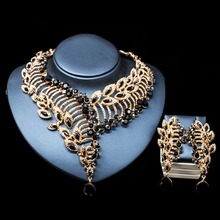 LAN PALACE african jewelry sets dubai gold color jewelry set gold color necklace and earrings for wedding  free shipping 2024 - buy cheap
