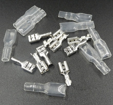50 Sets 6.3mm Crimp Terminal Female Spade Connector + Insulation Sheath Case 2024 - buy cheap