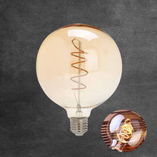 Винтажная Светодиодная лампа Эдисона E27 G125 AC 220-240V мягкая Светодиодная лампа накаливания 5 Вт лампа спирального дизайна теплые желтые лампочки 2200K 2024 - купить недорого