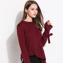 IANLAN mujeres arco punto Pullover cuello redondo suéter Casual manga larga punto acrílico sólido transpirable IL00106 2024 - compra barato