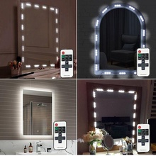 Kit de iluminação para espelho de maquiagem, cômoda hollywood com controle remoto, 10ft/60 led, branco, para presente de páscoa