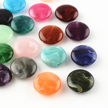 Multi Colors Flat Round Imitation Gemstone Acrylic Beads for Jewelry Making DIY Bracelet 22x8.5mm Hole: 2mm about 185pcs/500g 2024 - buy cheap
