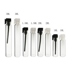 12 x 1ml 2ml 3ml mini Glass Perfume Bottles 2cc Glass Bottle Parfum Sample Vial 3cc Tester Perfume Tube Bottle with Drop Stopper 2024 - buy cheap