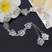 , tag Hot sale silver color bracelet beautiful flowers for women classic high quality fashion jewelry wholesale JSH-lh013 2024 - buy cheap