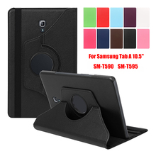 Funda inteligente giratoria de 360 grados para Samsung Galaxy Tab A, cubierta de cuero PU con soporte plegable, encendido/apagado automático, SM-T590 de 10,5 pulgadas, SM-T595 2024 - compra barato