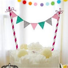 Rainbow Mini Flags Cake Topper Set Garland Inserted Card Bunting Set For Kids Baby Happy Birthday Party Decoration 2024 - buy cheap