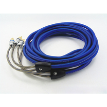 5 м RCA аудио кабель усилитель конвертера сабвуфер синий провод из бескислородной меди высокого качества 2024 - купить недорого