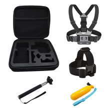 Chest+Head Belt+Bobber Floating+Self Stick+Storage Bag, Mount For gopro hero 5 4 go pro accessories Set Action sport Camera 2024 - buy cheap