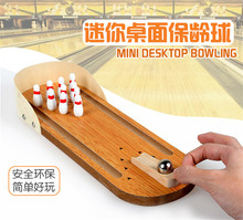 Mini juego de bolos de escritorio, juego de mesa de entretenimiento interactivo para padres e hijos, de madera, divertido, deportivo 2024 - compra barato