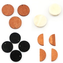 50X Natural Wooden Beads Charm Geometric Half Round Wooden Beads for Handmade Necklace Craft Unfinished Spacer Jewelry Making 2024 - buy cheap