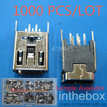 Mini usb connector 1000pcs female DIP 5Pin Vertical Straight foot  mini usb jack 2024 - buy cheap