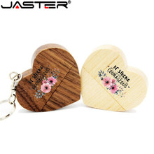 JASTER (over 1pcs free LOGO)Wooden Heart Usb flash drive Memory Stick Pen Drive 8g 16g  32gb 64GB Wedding Gift photography gift 2024 - compre barato