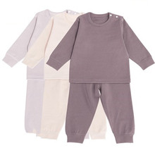 Baby Autumn Pure Cotton Underwear Sets Infant Girls Boys Round Neck Elastic Pajamas Set 2 Pieces Pants + Tops Toddler Sleepwear 2024 - buy cheap