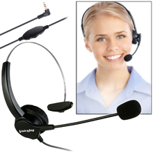 Free Shipping Volume and Mute Switch Headset with microphone 2.5mm plug headphones for CISCO ,Polycom,Grandstream,etc phones 2024 - buy cheap