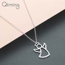Stainless Steel Angle Necklace For Baby Women Amulet Cute Simple Jewelry Accessories Fashion Pendant Wings Necklace Choker 2024 - buy cheap