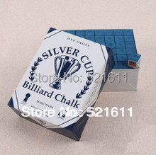 12pcs/lot Silver Cup Billiards Pool Snooker chalks WHITE Blue Green Red Color Chalks Billiards accessories 2024 - buy cheap