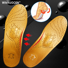 3D Premium healthy Massage Leather orthotic insole for Flatfoot High Arch Support orthopedic Insole Insoles men and women shoes 2024 - buy cheap