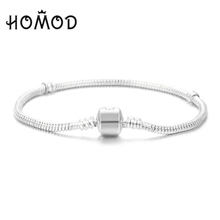 Homod 6 estilo dropshipping 3mm diâmetro 17-21cm cor de prata diy cobra corrente marca charme pulseiras para presentes de jóias femininas 2024 - compre barato