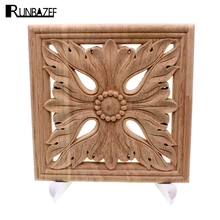 RUNBAZEF New Arrival Vintage Wood Carved Corner Onlay Applique Unpainted Furniture Cabinet Decorative Figurines Wooden Miniature 2024 - buy cheap