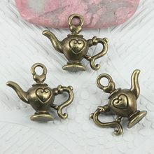 16pcs antiqued bronze color 2sided pattern heart teapot charms EF0909 2024 - buy cheap