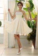 Pretty quality In Stock New Sweetheart Champagne ivory Short Bridesmaid Dresses Cheap 2018 Party Dress For Wedding bridesmaid 2024 - buy cheap