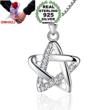 OMHXZJ-colgante de Plata de Ley 925 con circonita para mujer y niña, pentagrama hueco, regalo, PE101, SIN Cadena, venta al por mayor 2024 - compra barato