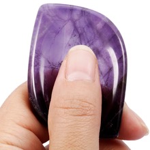 TUMBEELLUWA-rombos de cristal púrpura, piedra para el pulgar, piedra para la curación del Chakra, Reiki, Palma de bolsillo 2024 - compra barato