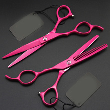 Tesouras de cabeleireiro personalizadas, 6 ", rosa, vermelho, japonês, para cabeleireiro, barbeiro, lâmina para corte de cabelo 2024 - compre barato