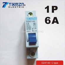 1P 6A 230/400V~ 50HZ/60HZ Mini Circuit breaker MCB C45 C type 2024 - buy cheap