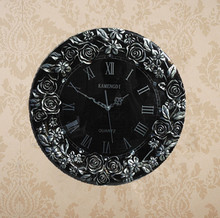 Peacock rose sun European style fashion wall clock resin crafts watch diamond mute clock 2024 - buy cheap