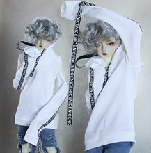 BJD doll clothes gray white black hoodie for 1/3 1/4 1/6 BJD SD17 Uncle SSDF doll Dew shoulder coat toys doll accessories 2024 - buy cheap