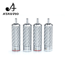 4 PCS ATAUDIO HIFI RCA Plug Hi-end Rhodium-plated Carbon Fiber RCA Connector for Diy RCA Cable 2024 - buy cheap