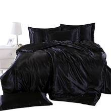 Write Black / White Bedding Sets King Double Size Satin Silk Summer Used Cold Bed Linen Luxury Bedding Kit Duvet Cover Set 2024 - buy cheap