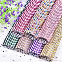 24*40cmColor square crystal transparent stone silver heat repair rhinestone mesh trim aluminum base paste sewing net drill 2024 - buy cheap