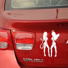 sexy girl devil angel car sticker , Cool Naked Lady Vinyl Sticker for car trucks motorcycle 2024 - buy cheap