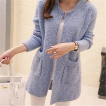 Hot Women Spring Autumn Long Cardigan Sweater Coat Female 2019 Korean Fashion Long Sleeve Crochet Girl Knitted Jacket Tops 2024 - buy cheap