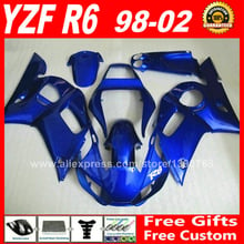 All blue DIY fairings fit for YAMAHA R6 1998 1999 2000 2001 2002 ABS plastic parts 98 99 00 01 02 fairing kits E1S3 2024 - buy cheap