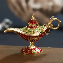 Tea Pot Traditional Gift Arts Vintage Oil Decor Home Crafts Ornaments Zinc Alloy Carved Aladdin Lamp Incense Burner Retro 2024 - buy cheap