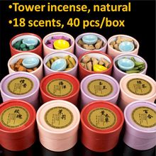 40pcs Natural Tower Incense Indian incense Smoke herbal   incense colored cones Tower Bullet-Incense gift box 2024 - buy cheap