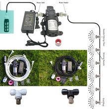 6 м ~ 18 м садовая система распыления воды спрей с насосом и силовым небулайзером для цветов растительная теплица орошения и запотевания сада 2024 - купить недорого