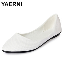 YAERNI/Новое поступление; женская обувь на плоской подошве с острым носком; лоферы; нескользящая Повседневная обувь; очень легкие мягкие туфли 2024 - купить недорого