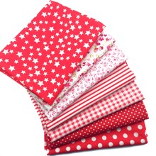 50x50cm 7pcs Red Color Plain Cotton Fabric Sewing Tilda Doll Cloth DIY Quilting Patchwork Tissue Textile Felt Telas Costura 2024 - buy cheap