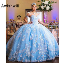 Custom-made Vestidos de 15 anos Lace Appliques Tulle Ball Gowns Formal Party Dress 2019 Girl Quinceanera Dress 2024 - buy cheap