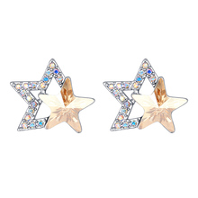 Hot Fashion Crystals from Swarovski Earrings New Girls Earing Bijoux Star Stud Earrings For Women Wedding Jewelry Earrings 2024 - buy cheap