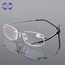Мужские и женские очки без оправы VCKA, квадратные очки без оправы из титанового сплава, очки для дальнозоркости + 1,0 + 1,5 + 2,0 + 2,5 2024 - купить недорого