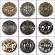 Diámetro de 25 mm Botones de Metal para ropa de aleación chapada en oro/plata, botones de chaqueta cortavientos Vintage, suministros de costura DIY, 100 Uds. 2024 - compra barato