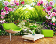 Papel pintado personalizado Beibehang, paisajes de jardín, árboles, Mural 3D, paredes de fondo, sala de estar, dormitorio, Mural, papel tapiz para paredes 3 d 2024 - compra barato
