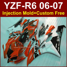 Kits de carenado F4GV MOTUL para YAMAHA YZFR6 2006 2007, conjunto naranja de carenados blancos YZF1000 YZF R6 06 07, carrocería de inyección O9H6 2024 - compra barato